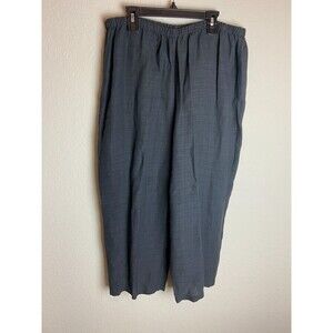 Eileen Fisher Womens Cropped Wide-Leg Pants Dark Gray Size M Pull On High Rise